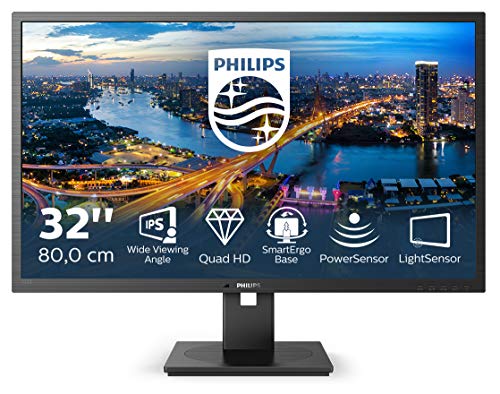 Philips B Line 325B1L - LED monitor - 32" (31.5" viewable) - 2560 x 1440 1440p (Quad HD) @ 75 Hz - IPS - 250 cd/m? - 1200:1 - 4 ms - 2xHDMI, DisplayPort - speakers - black texture