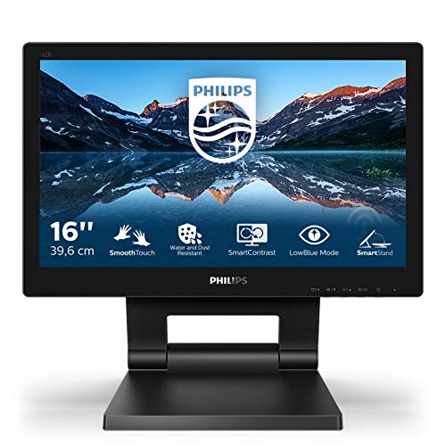 Philips B Line 162B9T - LED monitor - 16" (15.6" viewable) - touchscreen - 1366 x 768 @ 60 Hz - TN - 220 cd/m - 500:1 - 4 ms - HDMI, DVI, DisplayPort, VGA - speakers - black texture