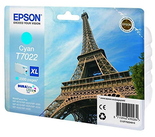 Epson T7022 - XL size - cyan - original - blister - ink cartridge - for WorkForce Pro WP-4015, WP-4025, WP-4095, WP-4515, WP-4525, WP-4535, WP-4545, WP-4595