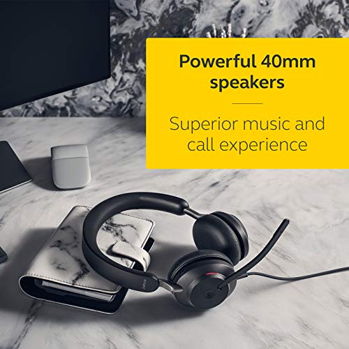 Jabra Evolve 2 40 USB A Wired Noise Isolating Stereo Headset DSP Function Boom Microphone Certified for Microsoft Teams