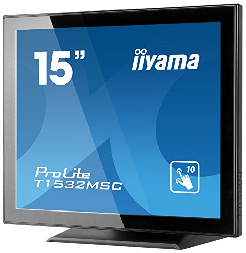 iiyama ProLite T1532MSC-B5X - LED monitor - 15" (15" viewable) - touchscreen - 1024 x 768 XGA @ 75 Hz - TN - 370 cd/m - 700:1 - 8 ms - HDMI, VGA, DisplayPort - speakers - black