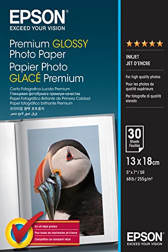 Best Value Epson C13S042154 Premium Glossy Photo Paper - Glossy photo paper - 13cm x 18cm - 255 g/m2 - 30 sheet(s) - white