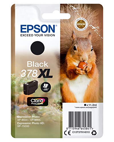 Epson 378XL - 11.2 ml - XL - black - original - blister - ink cartridge - for Expression Home XP-8605, 8606, Expression Home HD XP-15000, Expression Photo XP-8500, 8505