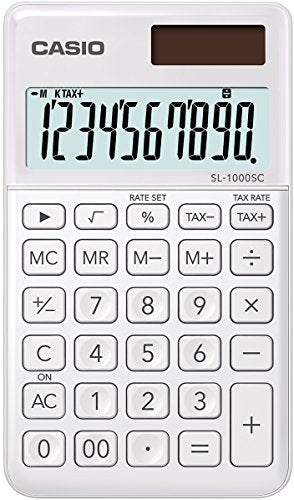 Casio White Pocket Calculator SL-1000SC-WE-WK-UP