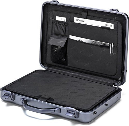 DICOTA Aluminium Briefcase exterior hulls are made of single pieces of tooled solid aluminium and is lightweight and extraordinarily robust. It comes with a matte finish and lockable fasteners and a cushioned notebook/laptop compartment (High-Density Foam). A padded tablet compartment for tablet up to 10. Removable shoulder strap. 2 Year warranty. Suitable for laptop sizes: 15" 15.4" 15.6" 16" 17" 17.3". - DICOTA has over 20 years experience in providing professionals with high quality, stylish 