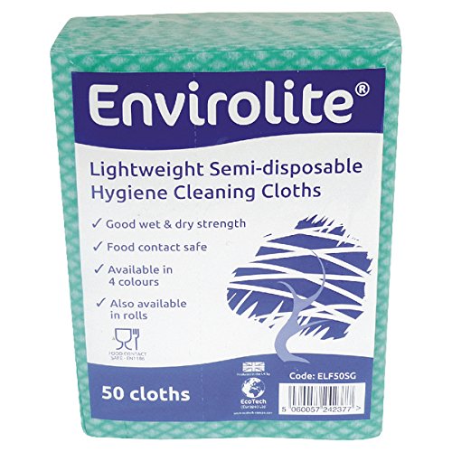 Best Value EcoTech ELF50G Envirolite Folded Cleaning Cloth, Large, Green (pack of 50)