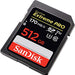 SanDisk Extreme Pro - Flash memory card - 512 GB - Video Class V30 / UHS-I U3 / Class10 - SDXC UHS-I