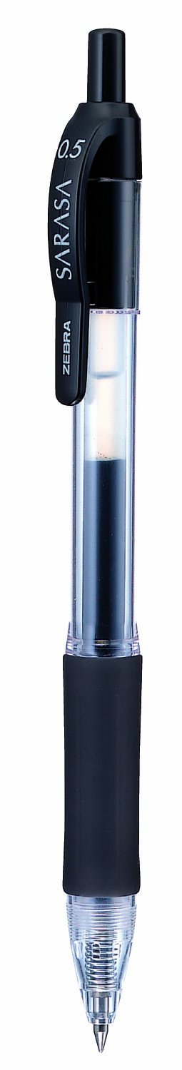 Best Value Zebra 102333 Sarasa 0.5mm Gel Ink Rollerball Retractable Pen - Black (Box of 12)