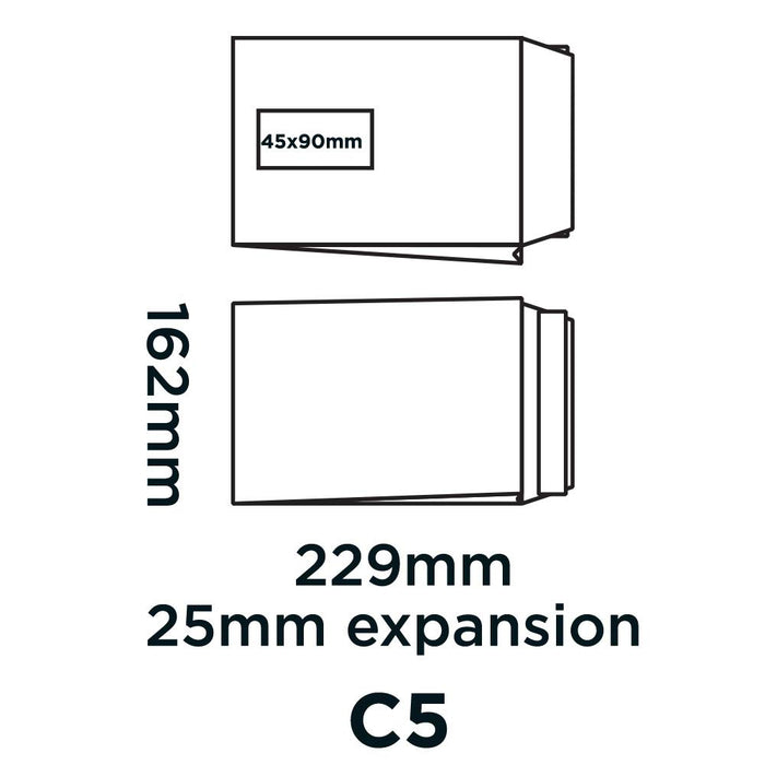 Best Value Blake Purely Packaging C5 229 x 162 x 25 mm 120 gsm Gusset Pocket Peel & Seal Window Envelopes (6001) White - Pack of 125