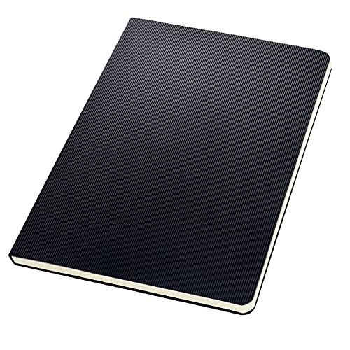 Sigel CONCEPTUM A5 Casebound Hard Cover Notepad 2 Hole Punched Ruled 120 Detachable Pages Black CO803