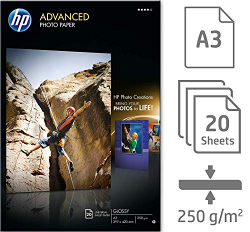 HP Advanced Photo Paper - Glossy photo paper - A3 (297 x 420 mm) - 250 g/m2 - 20 sheet(s)