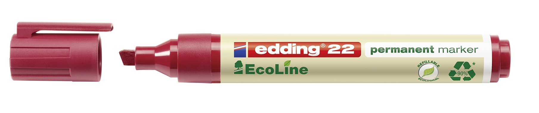 Best Value Edding 22 Ecoline Permanent Marker Recycled Low-odour Chisel Tip Assorted Ref 22/4S [Wallet 4]