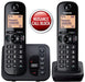 Best Value Panasonic KX-TGC222EB Digital Cordless Phone with LCD Display - Black (Pack of 2)