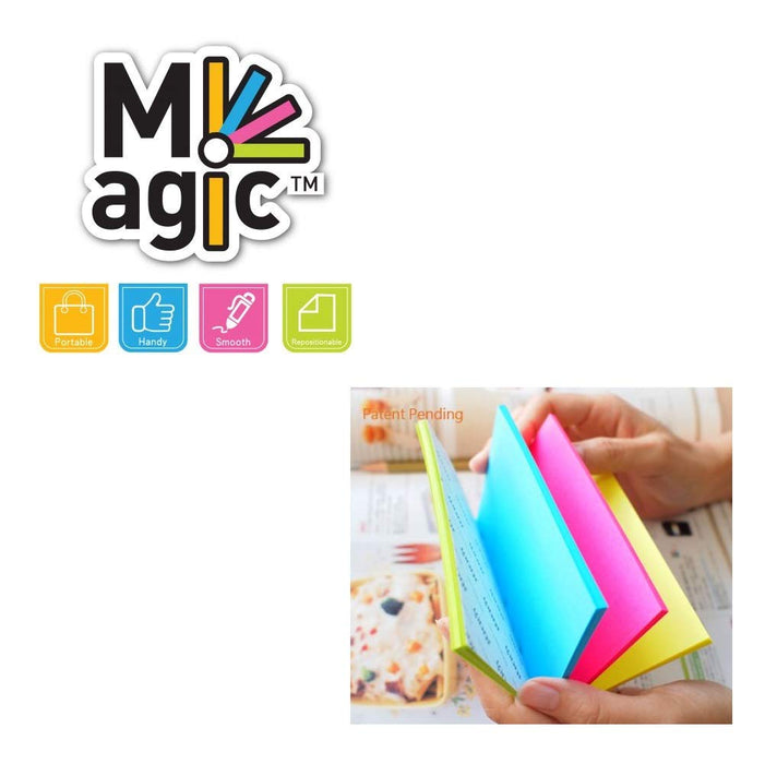 Best Value Stickn Magic Pad 76x127mm, 4 Neon Colours, 100 sheetpad, Pack 12