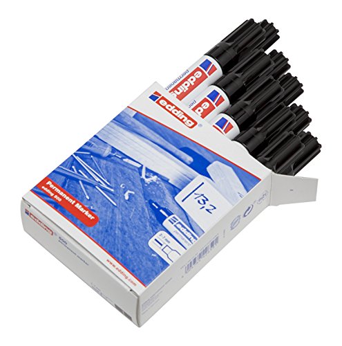 Best Value Edding 500 Permanent Marker Chisel Tip 2-7mm Line Black ( Pack Of 10)