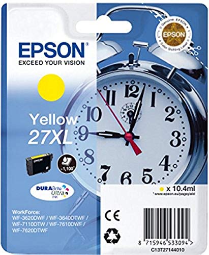 Epson 27XL - 10.4 ml - XL - yellow - original - ink cartridge - for WorkForce WF-3620, WF-3640, WF-7110, WF-7210, WF-7610, WF-7620, WF-7710, WF-7715, WF-7720