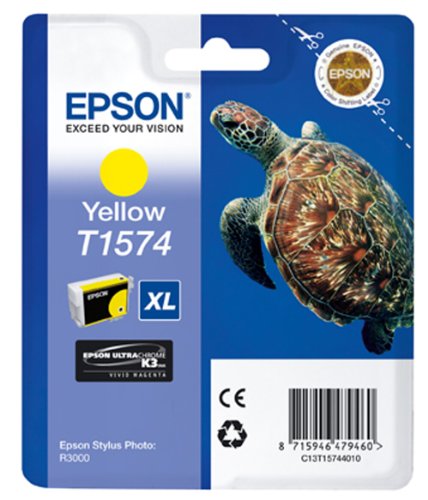 Epson T1574 - 25.9 ml - yellow - original - blister - ink cartridge - for Stylus Photo R3000