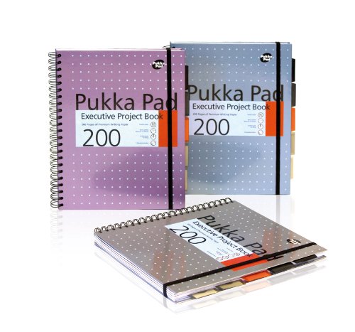 Best Value Pukka Pad, 6970-MET Metallic Executive Project Book A4, Silver / Pink / Blue Pack of 3