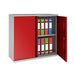 Phoenix SCL Series 2 Door 1 Shelf Steel Storage Cupboard Grey Body Red Doors with Key Lock SCL0891GRK