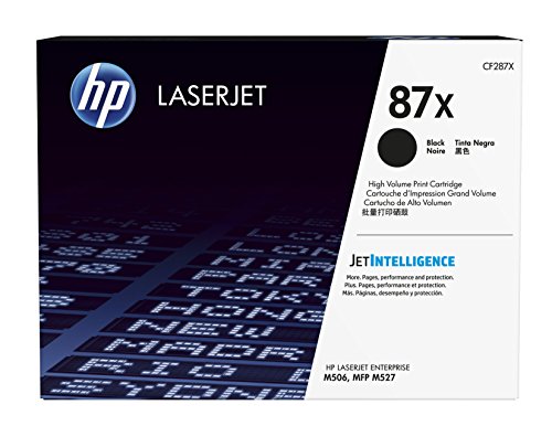 HP 87X - High Yield - black - original - LaserJet - toner cartridge (CF287X) - for LaserJet Managed E50045, LaserJet Managed Flow MFP E52545