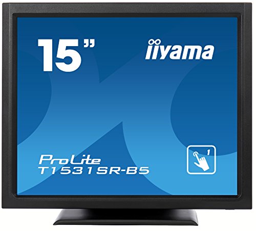 iiyama ProLite T1531SR-B5 - LED monitor - 15" - touchscreen - 1024 x 768 @ 75 Hz - TN - 370 cd/m - 700:1 - 8 ms - HDMI, VGA, DisplayPort - speakers - matte black