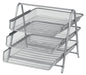 Best Value Silver Wire Mesh 3 Tier Desk Letter Trays