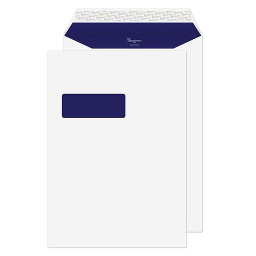 Best Value Blake Premium Pure C4 324 x 229 mm 120 gsm Recycled Peel & Seal Pocket Window Envelopes (RP84892) Super White Wove - Pack of 250