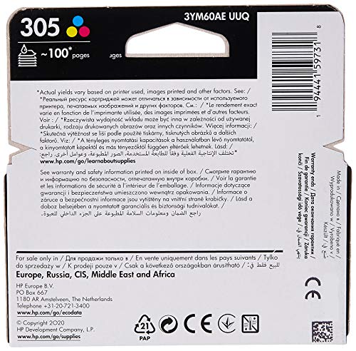 HP 305 - 2 ml - colour (cyan, magenta, yellow) - original - ink cartridge - for Deskjet 1255, 23XX, 27XX, 41XX, DeskJet Plus 41XX, Envy 60XX, 6420, ENVY Pro 64XX