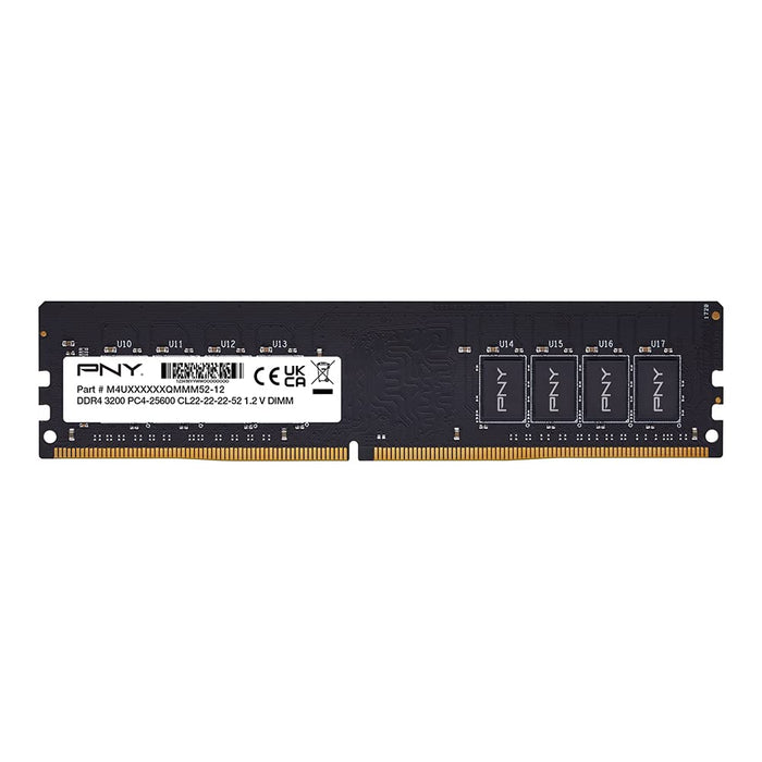 PNY - DDR4 - module - 16 GB - DIMM 288-pin - 3200 MHz / PC4-25600 - CL22 - 1.2 V - unbuffered - non-ECC