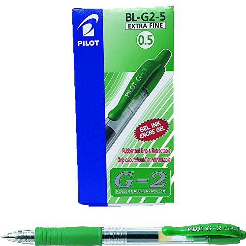 Best Value Pilot 40101204 G205 Retractable Gel Rollerball 0.5 mm Tip (Box of 12) - Green