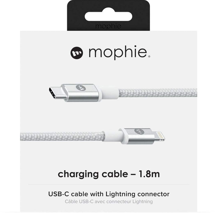 ZAGG mophie - Lightning cable - 24 pin USB-C to Lightning - 1.8 m - white - for Apple iPad/iPhone/iPod (Lightning)