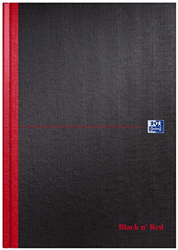 Best Value Oxford Black n' Red A4 Hardback Casebound Notebook, Narrow Ruled with Margin, 96 Page, 1 Notebook