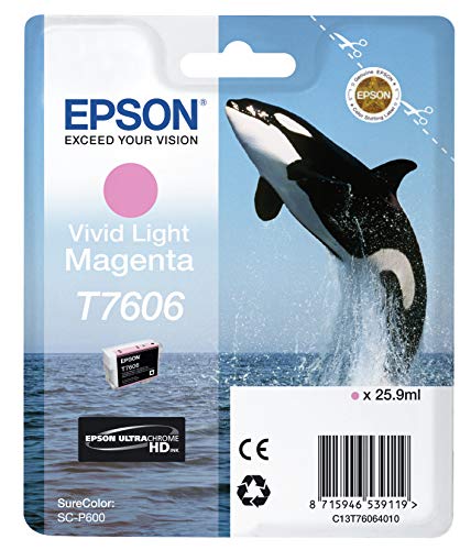 Epson T7606 - 26 ml - vivid light magenta - original - blister - ink cartridge - for SureColor P600, SC-P600