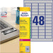 Best Value Avery L6009-20 Extra-Strong Adhesive Silver Heavy Duty Labels, 48 Labels Per A4 Sheet