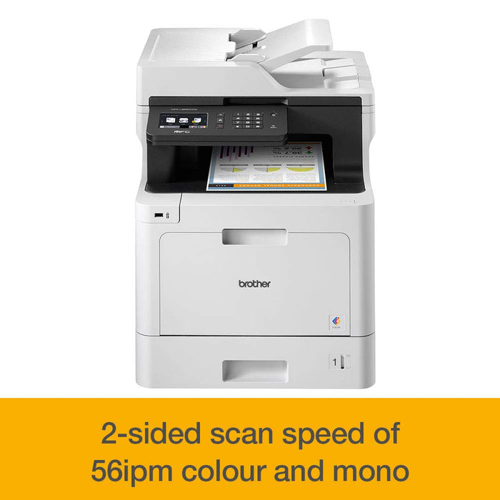 Best Value Brother MFC-L8690CDW A4 Colour Laser Printer, Wireless, PC Connected and Network, Print, Copy, Scan, Fax and 2 Sided Printing