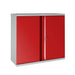 Phoenix SCL Series 2 Door 1 Shelf Steel Storage Cupboard Grey Body Red Doors with Key Lock SCL0891GRK