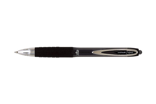 Best Value Uni-ball 704500 SigNo 207 Gel Rollerball Pen Retractable Fine 0.7mm Tip 0.5mm Line Black Ref 9004600 [Pack of 12]