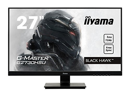 iiyama G-MASTER Black Hawk G2730HSU-B1 - LED monitor - 27" (27" viewable) - 1920 x 1080 Full HD (1080p) @ 75 Hz - TN - 300 cd/m - 1000:1 - 1 ms - HDMI, VGA, DisplayPort - speakers - black