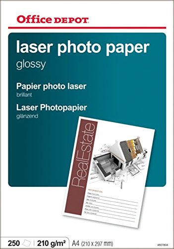 Best Value Box of 250 Sheets of A4 Laser White Gloss Photo Paper 210gsm 297 x 210 mm