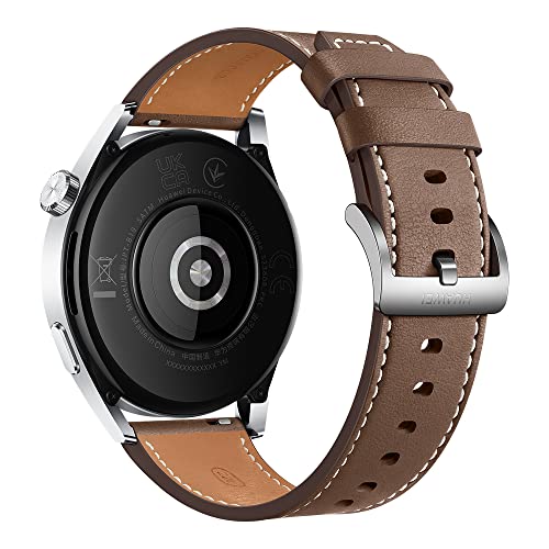 Huawei Watch GT3 46mm AMOLED Stainless Steel GPS 4GB ROM Bluetooth 5.2 Harmony OS Brown Leather