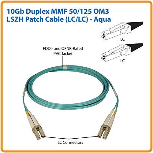 Tripp Lite 10Gb 100Gb Duplex Multimode 50 125 OM4 LSZH Fiber Patch Cable LC LC Aqua 1M