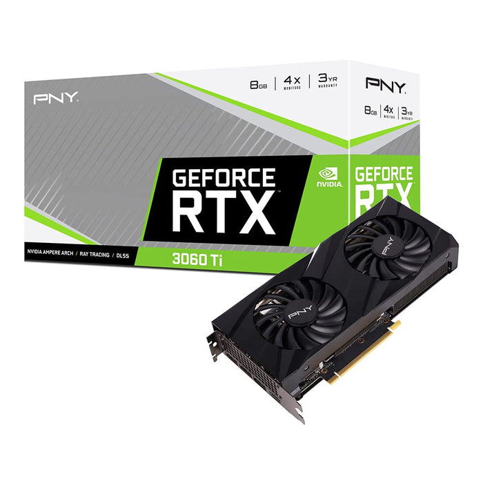 PNY GeForce VERTO RTX 3060 Ti Dual Fan LHR - Graphics card - GF RTX 3060 Ti LHR - 8 GB GDDR6 - PCIe 4.0 x16 - HDMI, 3 x DisplayPort