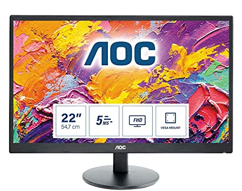 AOC e2270swhn - LED monitor - 21.5" (21.5" viewable) - 1920 x 1080 Full HD (1080p) @ 60 Hz - 200 cd/m - 700:1 - 5 ms - HDMI, VGA