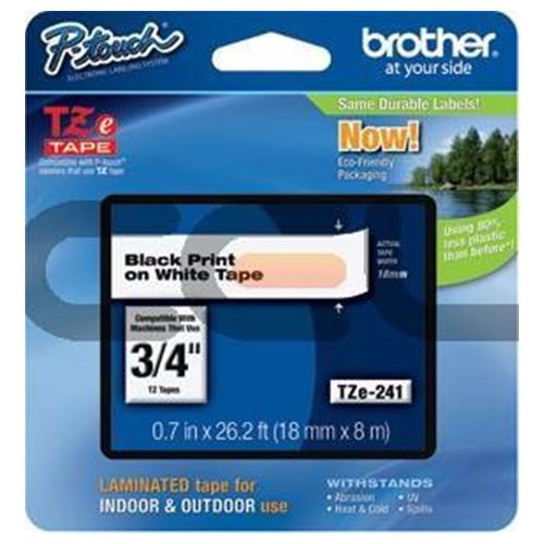 Brother TZe-241CIV - Black on white - Roll (1.8 cm x 8 m) 1 roll(s) laminated tape - for Brother PT-D600, P-Touch PT-1880, D450, D800, E550, E800, P900, P950, P-Touch EDGE PT-P750