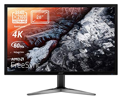 Best Value Acer KG281Kbmiipx 28 Inch UHD Gaming Monitor, Black/Silver (TN Panel, FreeSync, 1 ms, DP, HDMI)