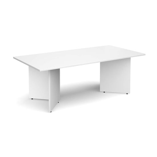 Dams International Rectangular Boardroom Table with White MFC Top and White Frame EB20WH 2000 x 1000 x 725 mm