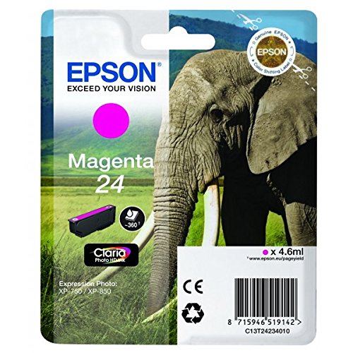 Best Value EPSON C13T24234012 Elephant Ink Cartridge for Expression Photo XP-960 Series, Magenta, Genuine, Amazon Dash Replenishment Ready