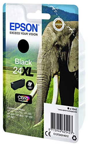 Epson 24XL - 10 ml - XL - black - original - ink cartridge - for Expression Photo XP-55, 750, 760, 850, 860, 950, 960, 970, Expression Premium XP-750, 850