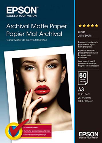 Best Value Epson Archival Matte Paper Matte paper A3 (297 x 420 mm) 189g / m2 50 sheets