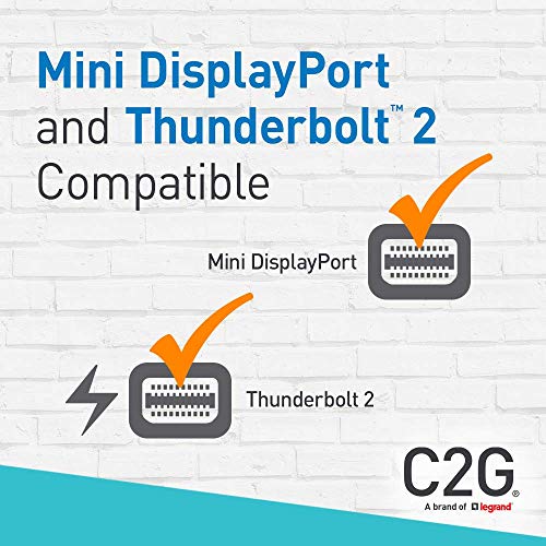 C2G 6ft Mini DisplayPort Male to HDMI Male Passive Adapter Cable - 4K 30Hz - Video adapter - Mini DisplayPort / HDMI - Mini DisplayPort (M) to HDMI (M) - 1.8 m - black - passive, 4K support